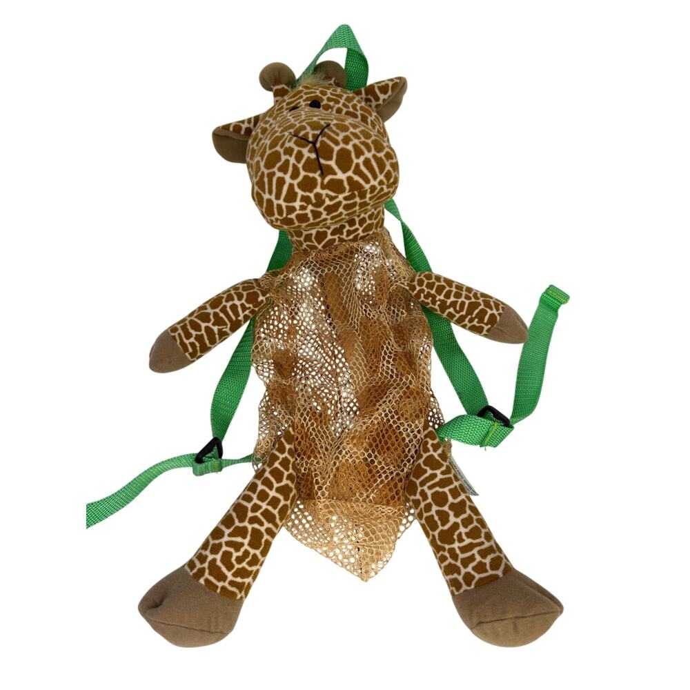 Silly Sacs Stephen Joseph Kids Giraffe Plush Mesh Backpack w/ zipper Vintage Toy